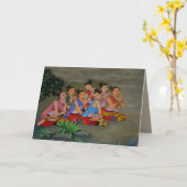 タイ裁判所女性挨拶状 カード (黄色い花)