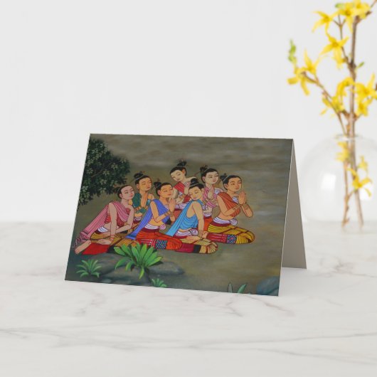 タイ裁判所女性挨拶状 カード (黄色い花)