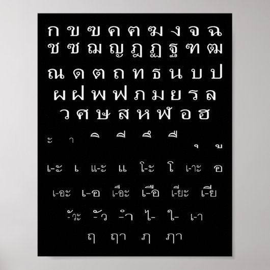 タイ語の壁のアルファベットの母音ハロウィーン仮装 ポスター (正面)