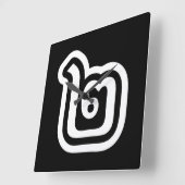 タイ語2 / 2 / ๒ （歌）タイ語の文字 スクエア壁時計 (傾斜)