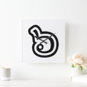 タイ語6 / 6 / ๖ （ホ/ホク）タイ語 スクエア壁時計 (ホーム)