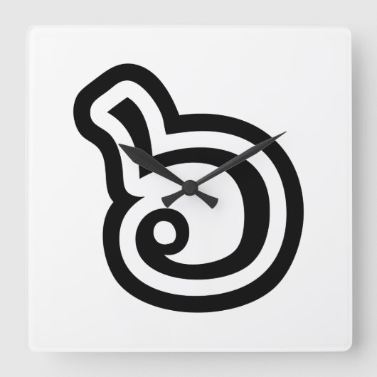 タイ語6 / 6 / ๖ （ホ/ホク）タイ語 スクエア壁時計 (正面)