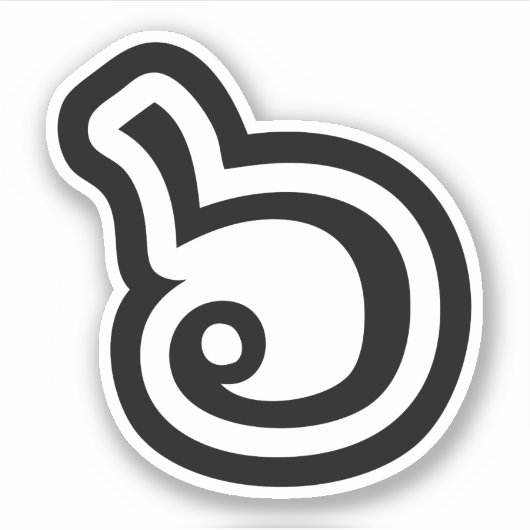 タイ語6 / 6 / (๖Ho/Hok)タイ語 シール (正面)