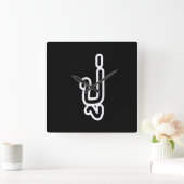 タイ語（父方）祖父 – ปู่ /プー スクエア壁時計 (ホーム)