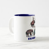 タイ象のタイ旅行記念品 ツートーンマグカップ (正面左)