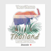 タイ象の国旗のジャングル葉タイのお土産 シール (シート)