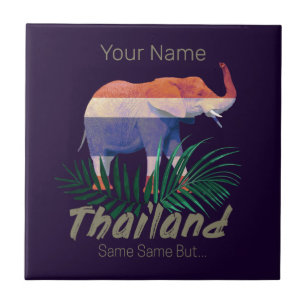 タイ象の国旗のジャングル葉タイのお土産 タイル