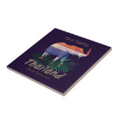 タイ象の国旗のジャングル葉タイのお土産 タイル (側面)