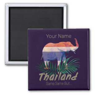 タイ象の国旗のジャングル葉タイのお土産 マグネット
