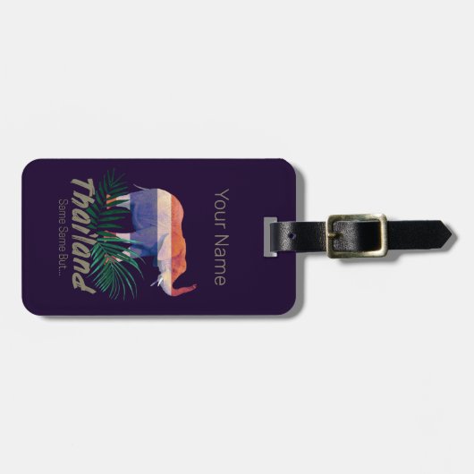 タイ象の国旗のジャングル葉タイのお土産 ラゲッジタグ (正面横)