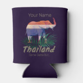 タイ象の国旗のジャングル葉タイのお土産 缶クーラー (裏面)