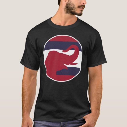 タイ象アジア国旗 Tシャツ (正面)