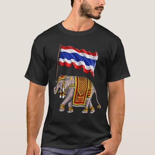 タイ象タイ国旗 Tシャツ (正面)