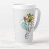 タイ象デザインコーヒー&ティーマグカップ カフェラテマグ (右アングル)