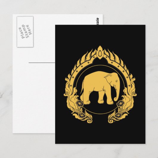 タイ象 ポストカード (正面/裏面)