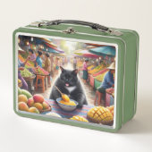 タイ食べのネコKhawneawmuang メタルランチボックス (正面)