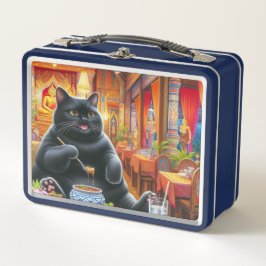 タイ食べレストランでの猫のタイ料理 メタルランチボックス