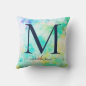 タイ10代の染料モノグラム名装飾用クッション クッション (裏面)