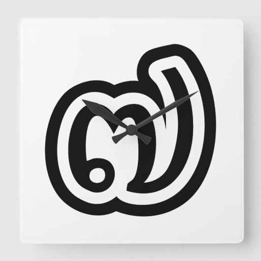 タイ7番/7番/ ๗ (Jed/Chet)タイ スクエア壁時計 (正面)