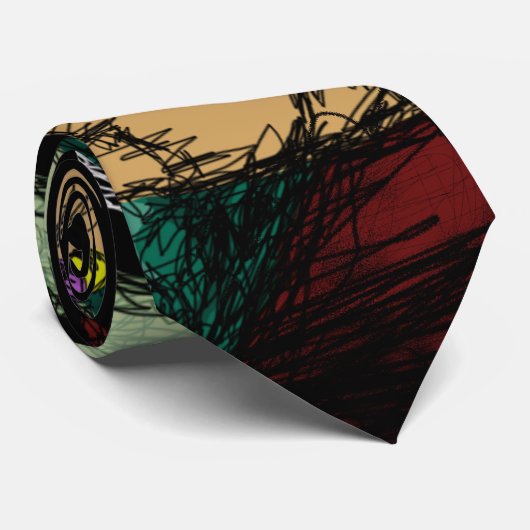 タイ、かわいい外国のフランケンシュタインのイラストレーションの抽象芸術 ネクタイ (ロール)