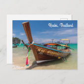 タイ,クラビ,ロングテールボート シーズンポストカード (正面/裏面)