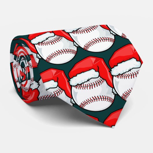 タイ-クリスマスの野球 ネクタイ (ロール)