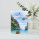 タイ、コーラオラディン島 | 水彩画  ポストカード (スタンド正面)