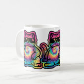 タイ・ダイ クールキャット コーヒーマグカップ (正面左)