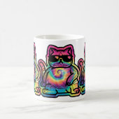 タイ・ダイ クールキャット コーヒーマグカップ (中央)