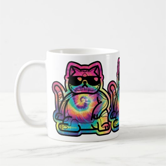 タイ・ダイ クールキャット コーヒーマグカップ (左)