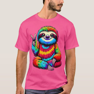 タイ・ダイ・スロース・ピースサイン・ヒッピー Tシャツ