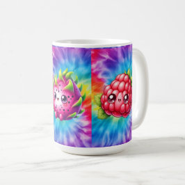 タイ・ダイ・ドラゴンフルーツにハッピー コーヒーマグカップ