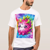 タイ・ダイ・ドラゴンフルーツにハッピー Tシャツ (正面)
