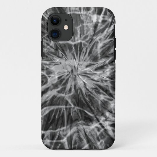 タイ・ダイ・ブラック+ホワイト Case-Mate iPhoneケース (裏面)