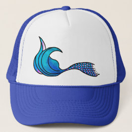 タイ・ダイ・ブルーの人魚の尾 キャップ