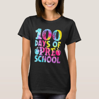 タイ・ダイ プリスクール 先生 100日目の登校 Tシャツ