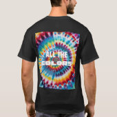 タイ・ダイ・ボールド・レトロ・レインボー・カラー Tシャツ (裏面)