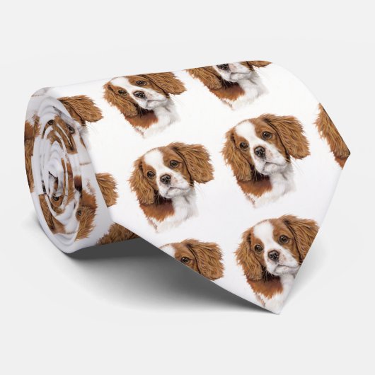 タイ: チャールズBlenhiem無頓着な王スパニエル犬 ネクタイ (ロール)