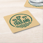 タイ，トラベルスタンプ スクエアペーパーコースター (アングル)