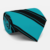 タイ/トリプルストライプティール（緑がかった色）ブラック ネクタイ (ロール)