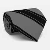 タイ/トリプルストライプブラックのグレーパターン ネクタイ (ロール)