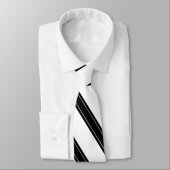 タイ/トリプルストライプブラックのホワイトパターン ネクタイ (タイ)