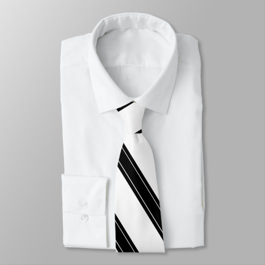 タイ/トリプルストライプブラックのホワイトパターン ネクタイ (タイ)