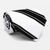 タイ/トリプルストライプブラックのホワイトパターン ネクタイ (ロール)