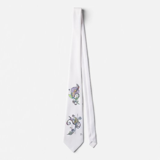 タイ： トレブル&バスクレフ、 音符記号、カラー ネクタイ (正面)