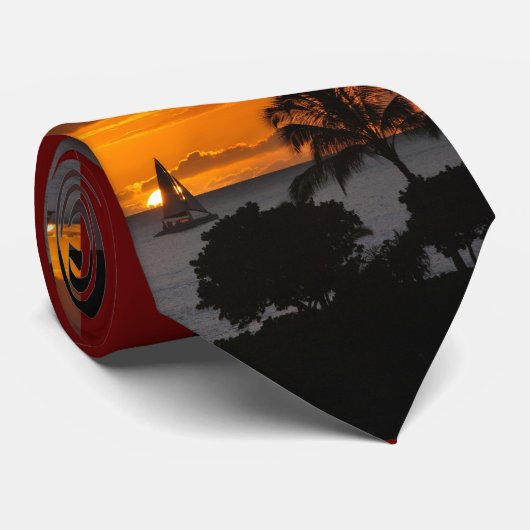 タイ-ハワイの日没 ネクタイ (ロール)
