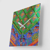 タイ、バンコク|ドラゴンテンプル スクエア壁時計 (傾斜)