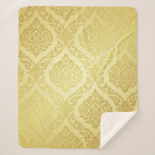 タイ・パターン・スプリーム・金ゴールド・バックグラウンドタイ、パターン。 シェルパブランケット (正面)