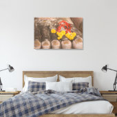 タイ、仏の足とマリゴールド キャンバスプリント (インサイチュ (寝室))