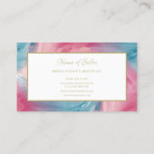 タイ – 染めピンクブルーパインタリーウォーターカラーブティック 名刺 (裏面)